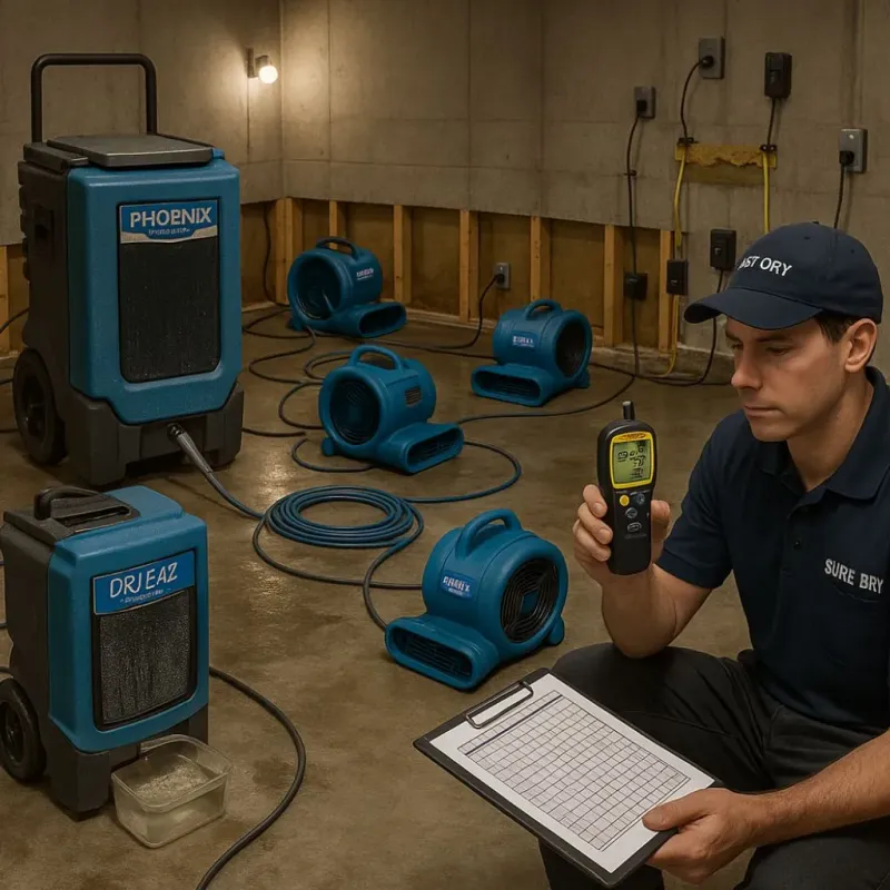 Structural Drying and Dehumidification process in Topaz Ranch Estates, NV